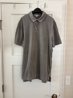 James Perse Washed Gray Polo